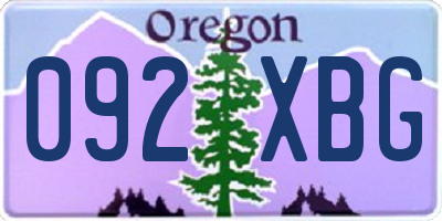 OR license plate 092XBG