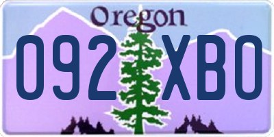 OR license plate 092XBO