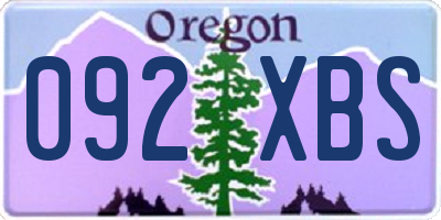 OR license plate 092XBS