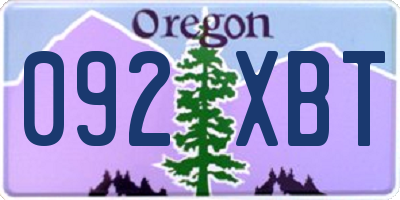 OR license plate 092XBT