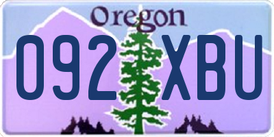 OR license plate 092XBU