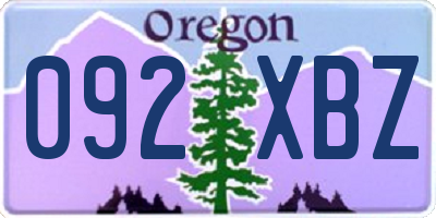 OR license plate 092XBZ