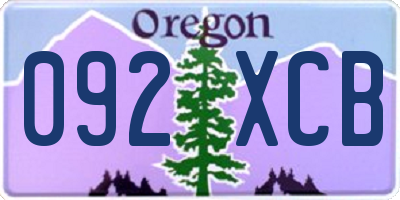 OR license plate 092XCB