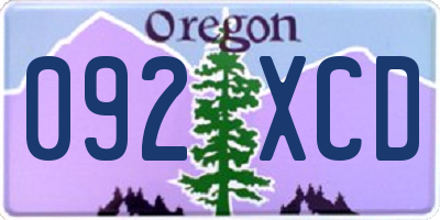 OR license plate 092XCD