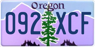 OR license plate 092XCF