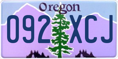OR license plate 092XCJ
