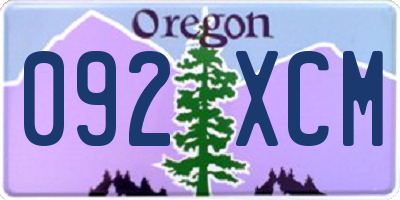 OR license plate 092XCM