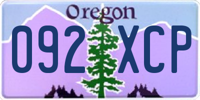 OR license plate 092XCP