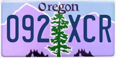 OR license plate 092XCR