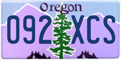 OR license plate 092XCS