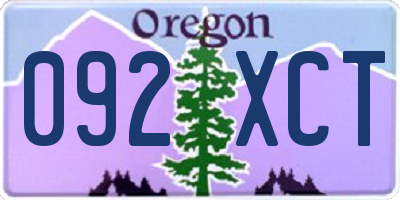 OR license plate 092XCT