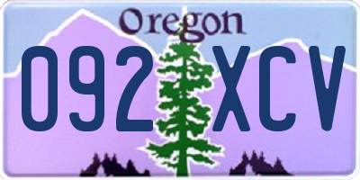 OR license plate 092XCV