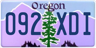 OR license plate 092XDI