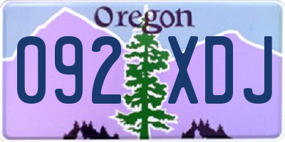 OR license plate 092XDJ