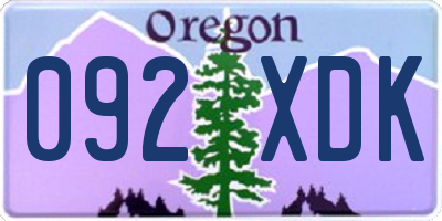 OR license plate 092XDK