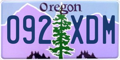 OR license plate 092XDM