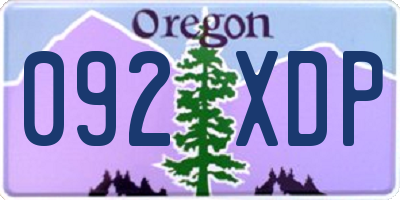 OR license plate 092XDP