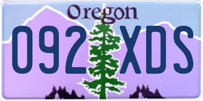 OR license plate 092XDS
