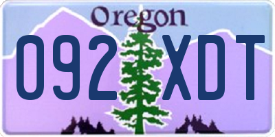 OR license plate 092XDT