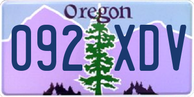 OR license plate 092XDV