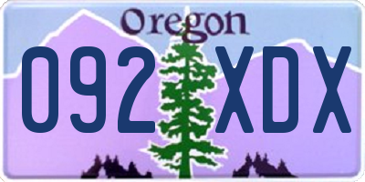 OR license plate 092XDX