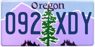 OR license plate 092XDY