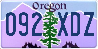 OR license plate 092XDZ