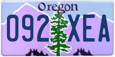 OR license plate 092XEA