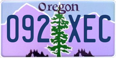 OR license plate 092XEC