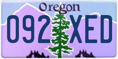 OR license plate 092XED