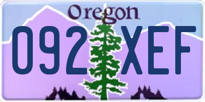 OR license plate 092XEF