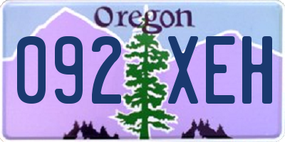 OR license plate 092XEH