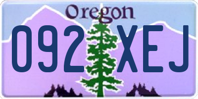 OR license plate 092XEJ