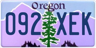 OR license plate 092XEK