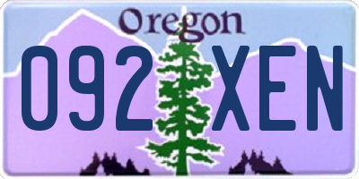 OR license plate 092XEN