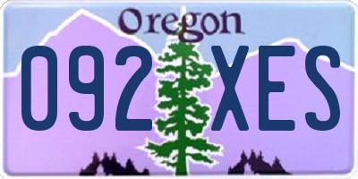 OR license plate 092XES