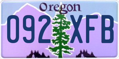 OR license plate 092XFB