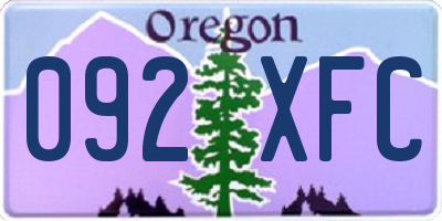 OR license plate 092XFC