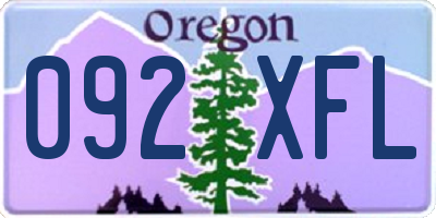 OR license plate 092XFL