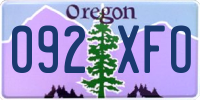 OR license plate 092XFO