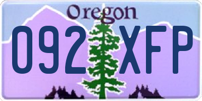 OR license plate 092XFP