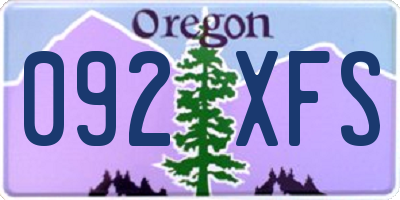 OR license plate 092XFS