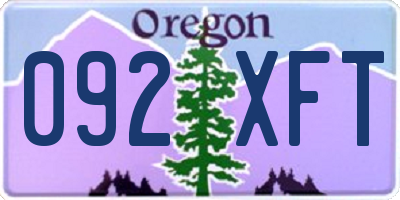 OR license plate 092XFT