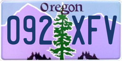 OR license plate 092XFV