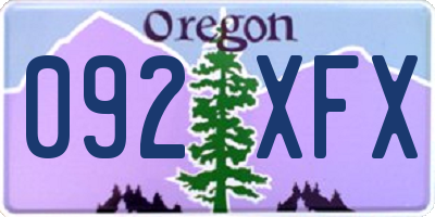 OR license plate 092XFX