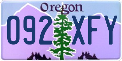 OR license plate 092XFY