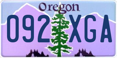 OR license plate 092XGA