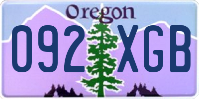 OR license plate 092XGB