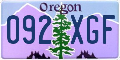 OR license plate 092XGF
