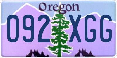 OR license plate 092XGG